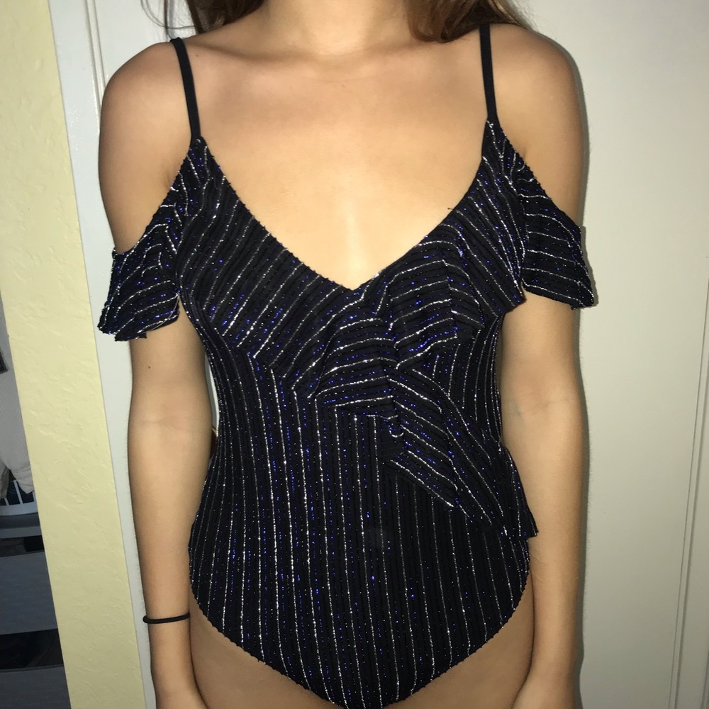Zara shimmer bodysuit
